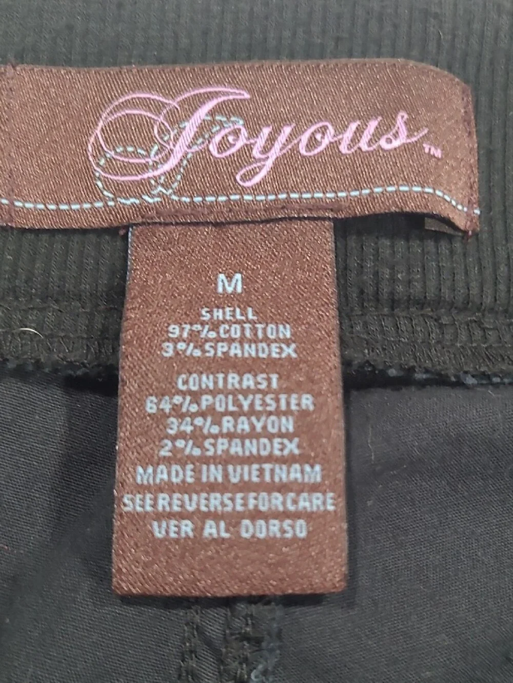 Womens Black Cargo Jogger Pants - Comfortable Casual Wear Sz M